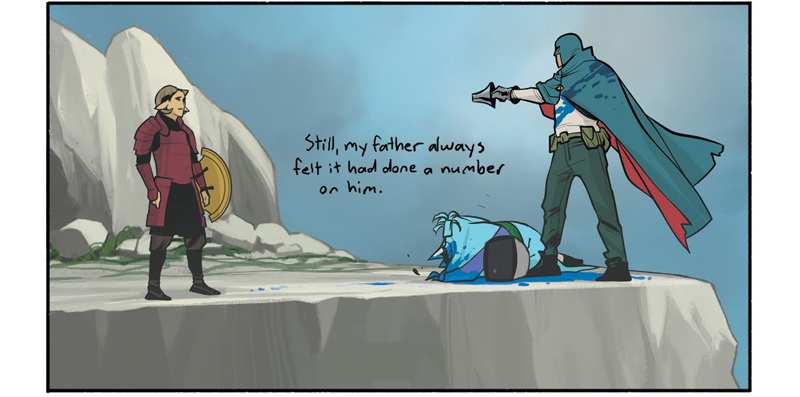 Marko and the Will square off in the opening pages of Saga #54.
